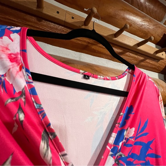 Floral‎ Pink Maxi Dress Large - Picture 2 of 4